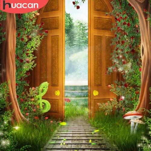 HUACAN 5d Diamond Painting Door Flower Full Square/round Mosaic Embroidery Cross Stitch Natural Landscape Diamond Art