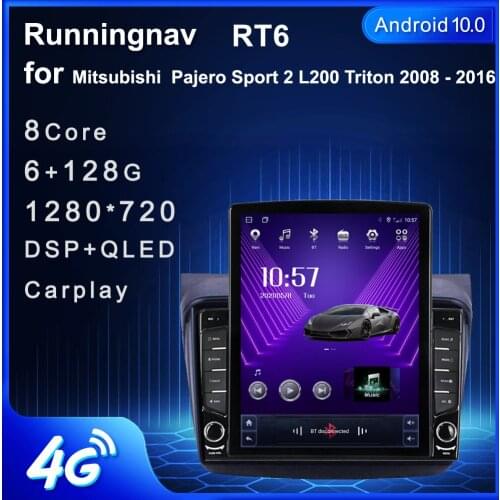 Android 10.1 For Mitsubishi Pajero Sport 2 L200 Triton 2008 - 2016 Tesla Type Car Radio Multimedia Video Player Navigation GPS