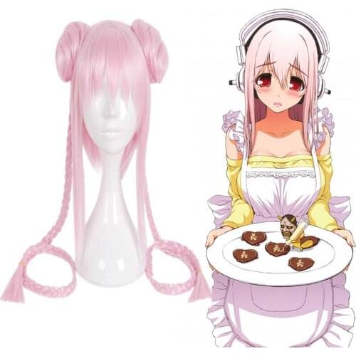 Anime SUPERSONICO Cosplay Wigs SUPERSONICO Cosplay Heat Resistant Synthetic Pink Wigs Halloween Carnival Party Women Wigs