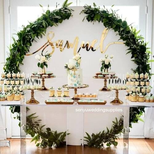 White mental circle wedding board acrylic round backdrops senyu1708