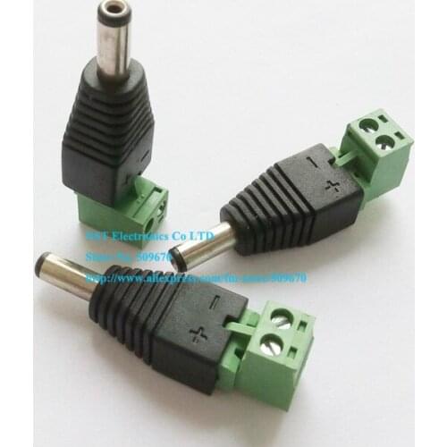 Free Shipping /25pcs/ DC 5.5x2.1mm Plug Jack Adaptor Connector For CCTV Security Video Camera