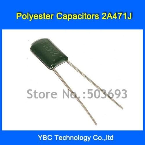 Free Shipping 500pcs/lot Polyester Film Capacitor 2A471J 100V 470PF 0.47NF