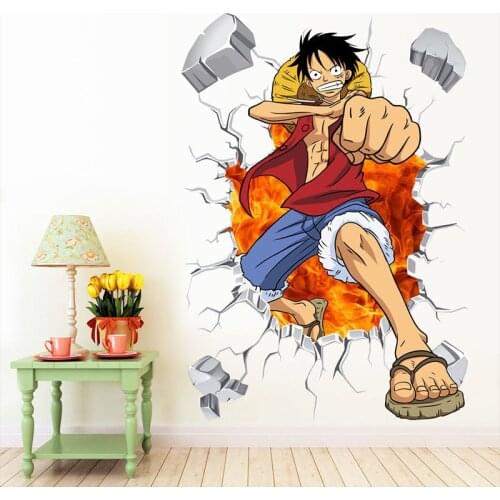 One Piece Wall Sticker Luff break out 3D Decal House Decoration Living Room Decoration Room Decoration wall decor