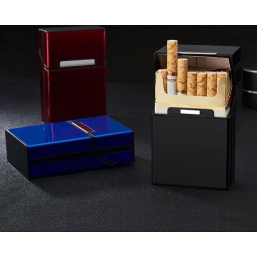 Candy Color Cigarette Case Creative Aluminum Personality Cigaret Case Classic Cigarette Case Holder Hard Metal Tobacco Box Cover