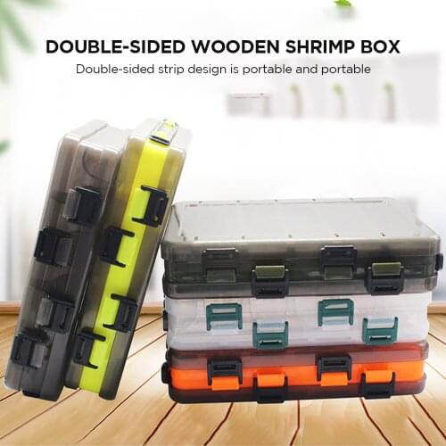 Double Sided Portable Fishing Tackle Box 14 Compartments Bait Lure Hook Storage Box Fishing Accessories Plastic Storage Case