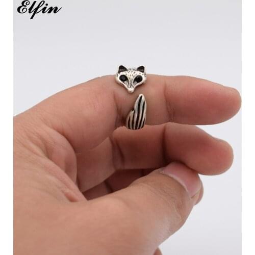 Elfin Wholesale Trendy Vintage Adjustable Fox Ring Men Fashionable Cute Jewellery Rings For Women Anillos Mujer Warcraft