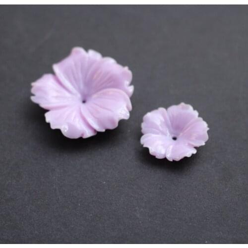 10pieces/lot) Carved 20mm 30mm Flowers Space parts Light Purple Color Artificial Coral Findings for Jewelry making