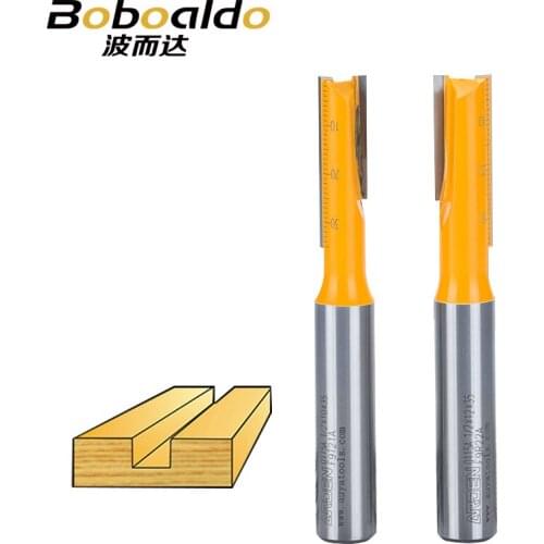 1pcs 1/2 Shank Two difference flutes Right Left Spiral straight bit mortise end mill cabinet wood tool Arden Router Bit