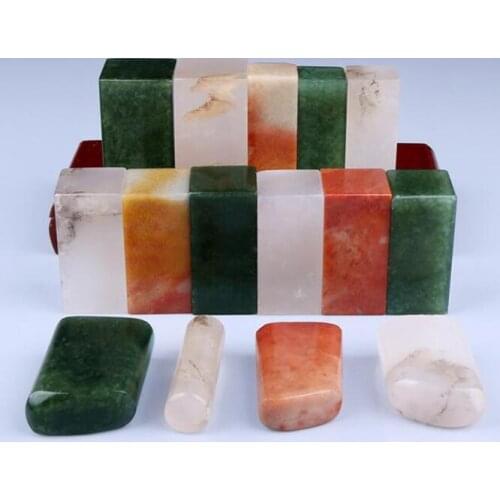 Engraved Stone Set Pieces Shoushan Stone 2.5x2.5x5 16pc