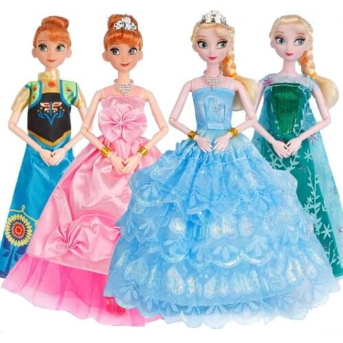 Disney Cartoon Princess Frozen Elsa Anna Snow Queen Dolls Action Figure Collection model Girls toys for Children Christmas gift