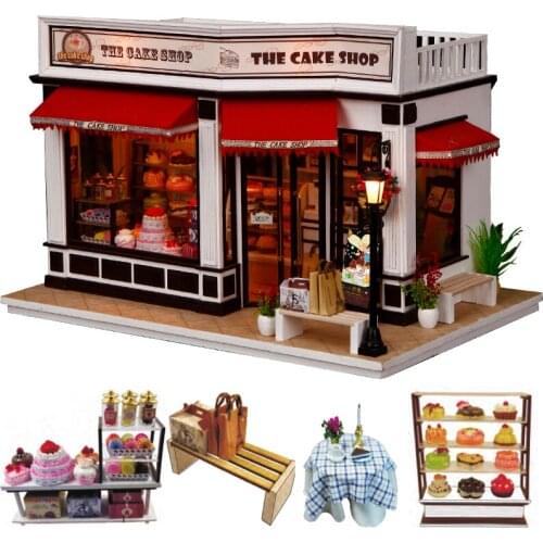 DIY Dollhouse Wooden doll Houses Miniature Doll House Furniture Kit Casa Music Led Toys for Children Birthday Gift K16