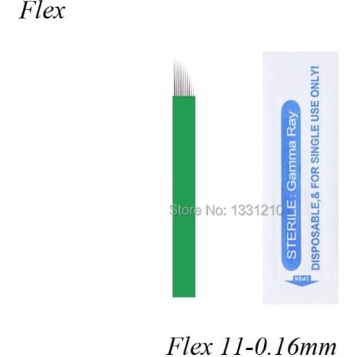Lâminas Para Tebori Microblading 11 Pontas Flex 0.16mm Permanent Makeup Eyebrow Tattoo Microblading Needles Disposable Blades