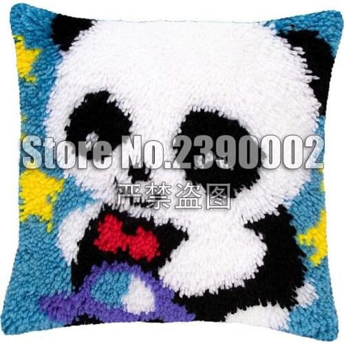 Cute Animal Latch Hook Pillow Kits DIY Segment Embroidery Materials Package Coarse Wool Cross Stitch Supplies Cushion haak Decor