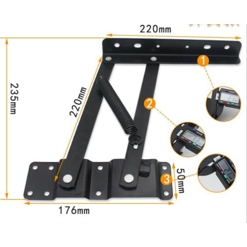 Multifunctional coffee table desktop home folding lifter, Hardware fitting spring type connector