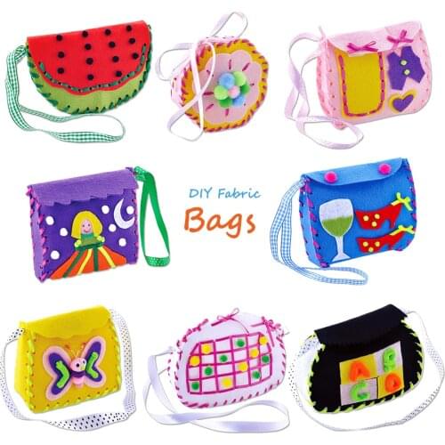 DIY Handmade Sewing Project DIY Art Kit,Non-woven Fabric Bags Candy Trick kids Art & Crafts Kindergarden Educational Kid Toys