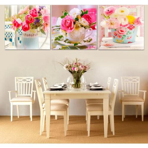 Wall Art Canvas Painting Beauty Flowers Pictures for Kitchen Dining Room Home Decor Canvas Prints Wall Paintings HY64