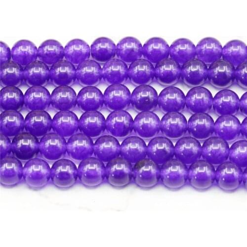Natural Round 6mm Dark Purple Jades Loose Beads Chalcedony Stone Hand Made DIY Accessories Jaspers Women Jewelry Making Design
