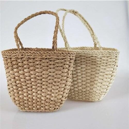 New paper rope handbag fashion shoulder bag British wind womens grass weaving travel holiday beach bag