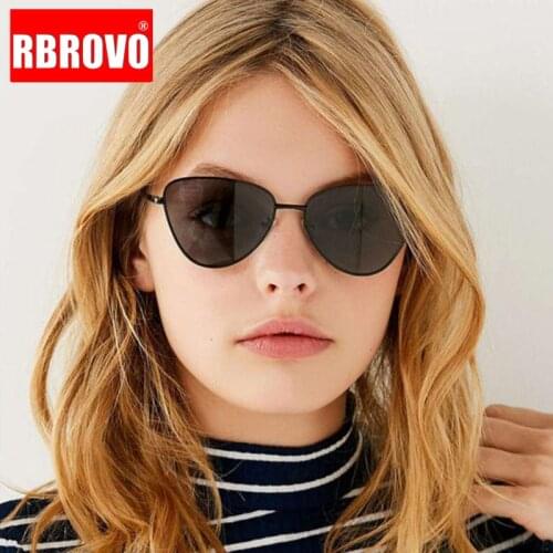 RBROVO 2021 Luxury Brand Cateye Sunglasses Women Retro Alloy Mirror Eyeglasses Vintage Outdoor Oculos De Sol Gafas UV400