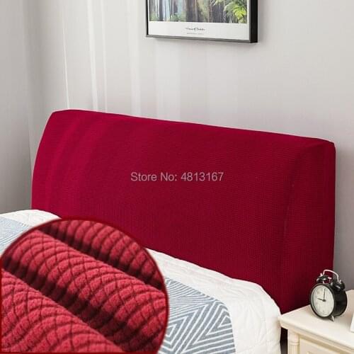 Solid Color Bed Headboard Slipcover Elastic Headboard Cover Bed Head Back Protection Dust Cover 120-220cm