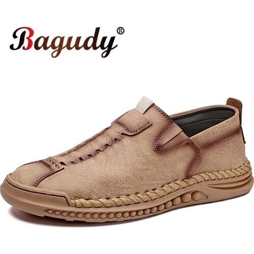 Popular Loafers Shoes For Men Anti-Slip Flats Men Hand Made Shoes Leather Casual Sneakers Fashion Comfortable Mens Drive Shoes