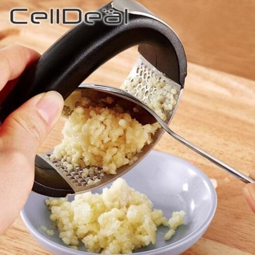 Stainless Steel Garlic Press Manual Garlic Grinder Grater Ginger Press Kitchen Accessories Garlic Chopper Crusher Multi-function