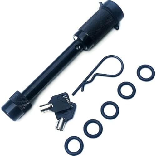 Extra Long 5/8 inch Trailer Hitch Locking Pin Receiver Hitch Lock Single Hole with Anti-rattle Rubber Keys Cap For Class ii