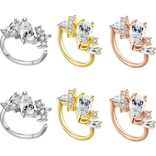 1PC CZ Stone Nose Thin Hoop Helix Cartilage Earring Daith Snug Rook Tragus Ring Ear Piercing Jewelry