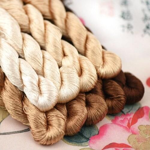 1pcs/400m silk embroidery thread / 100% silk thread /hand embroidery embroider cross stitch/Milk tea colors/9 pure colors