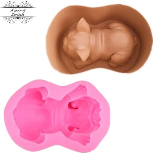 3D dog shaped silicone mold cake decoration tool fudge chocolate mold soap decoration mold