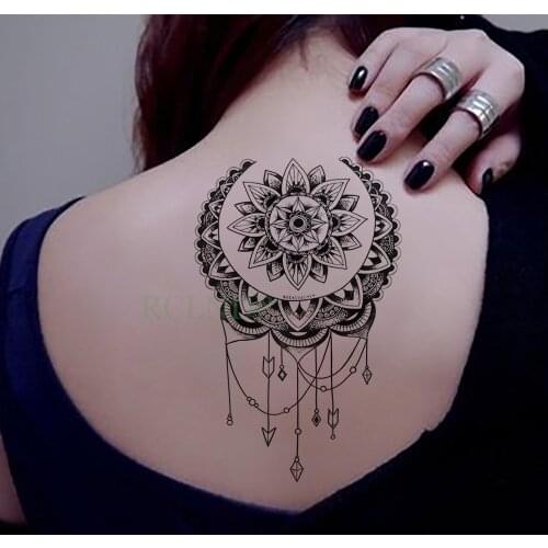 Waterproof Temporary Tattoo Sticker Lotus Dreamcatcher Fake Tatto Flash Tatoo Back leg Abdomen Arm tatouage for Girl Women Men