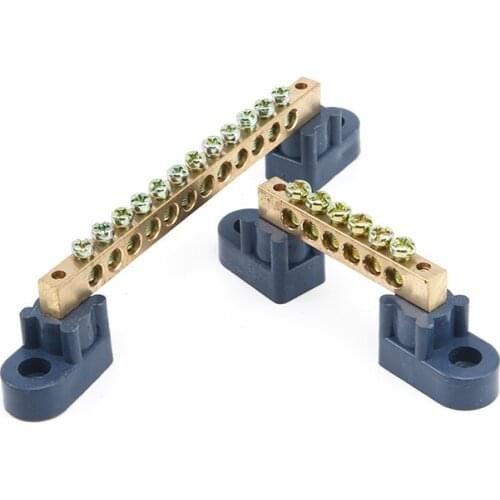 1Pc distribution box guide rail type connection JDA6-0812 8X12mm zero wire copper row terminal block flame-retardant plastic