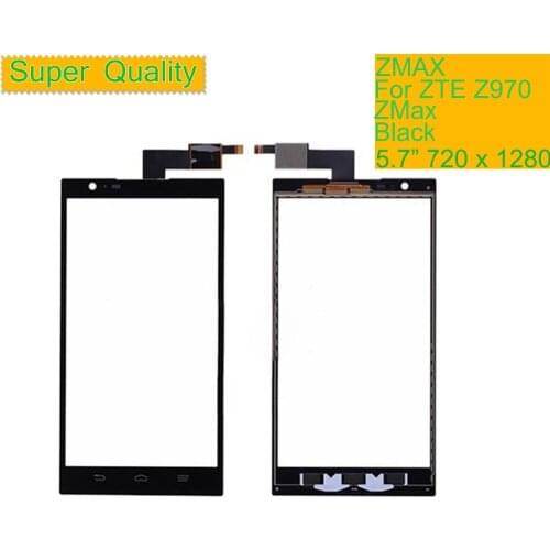10Pcs/lot Touch Screen Digitizer For ZTE ZMAX Z970 970 Touch Panel Touchscreen Lens Front Glass Sensor NO LCD Z970 Replacement