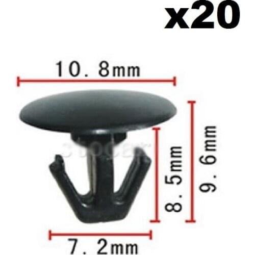 20pcs Nylon Fastener For Honda Hood Seal Retaining Clip (11x8x6mm) 91518-S10-003