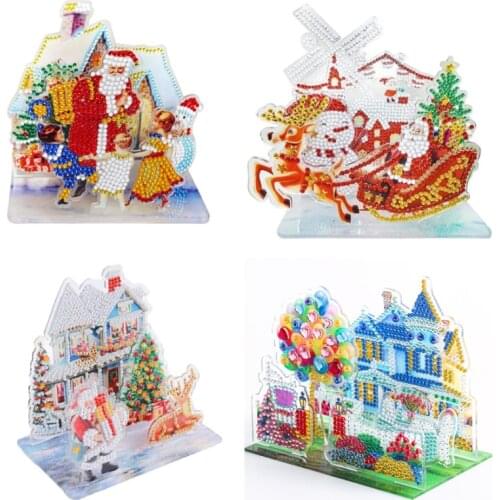 DIY 3D Diamond Painting Three-dimensional Puzzle Cartoon Santa Claus Snowman Cross Stitch Kits Home Decor Christmas Gift for Kid