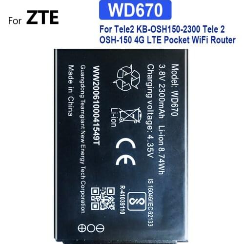 2300mAh Battery WD670 For Tele2 KB-OSH150-2300 Tele 2 OSH-150 4G LTE Pocket WiFi Router