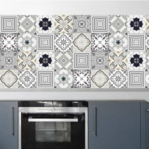 Arab DIY Mosaic Wall Tiles Stickers Waist Line wall vinyl sticker Kitchen Adhesive Bathroom Toilet Waterproof