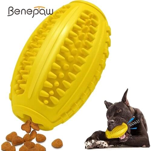 Benepaw Durable Dog Chew Toys For Aggressive Chewers Squeaker Safe Natural Rubber Pet Toys For Medium Large Dogs Puppy Ball