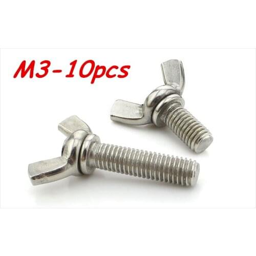 M3*6/8/10/12/16mm Stainless Steel Butterfly bolt Wing screw Claw bolt 10pcs Free Shipping
