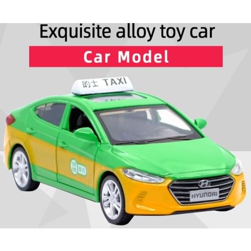 Caipo 1:40 Hyundai Elantra Taxi Alloy Diecast Car Model Toy With Pull Back For Children Gifts Educational Toy Collection