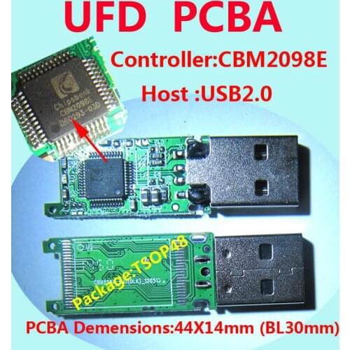 CBM2098E UFD PCBA ,USB FLASH DRIVE PCBA, USB2.0 TSOP48 PADS, pendrive controller ,DIY UFD KITS