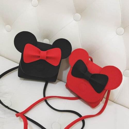 Cartoon Bow Plush Backpack Kids Girls Mini Small Wallet Coin Purse Shoulder Messenger Bag Children PU Leather Handbag