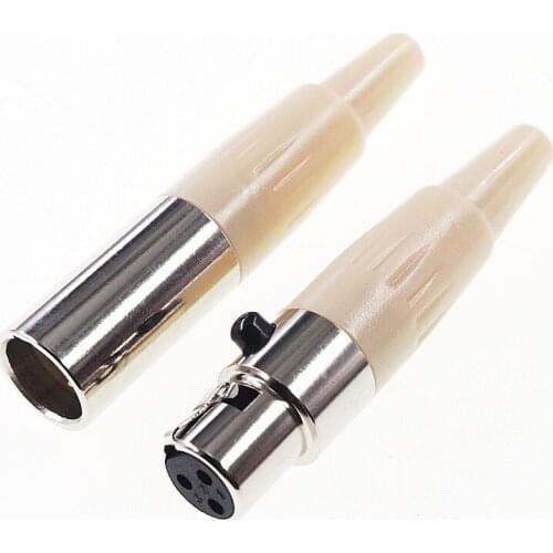 Hight End Ivory Mini XLR 3 Pin Audio Cable Connector Male Plug Female Jack 3 Position Circular Connector Cable Clamp