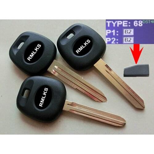 RMLKS Quality Transponder Key B2 ID4D68 Uncut Blade With 4D68 Chip Fit ForToyota Transponder Key 4D68 (B2) Car Chip Key