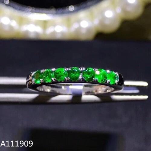 KJJEAXCMY boutique jewelry 925 sterling silver inlaid natural emerald gemstone female ring support detection luxury