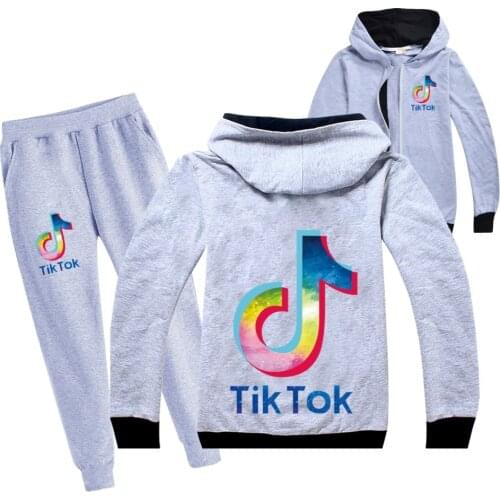 TIK TOK Girls Clothing Sets Children Active Jackets Zipper Coat Pant Set Kids Clothing Autumn Sports Suit Tracksuit