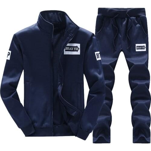 Men Outfit Set New Fashion Mens Sporting Fleece Gyms Hoodie + Pants Casual Sets Mens Track Suit Sportswear Men Clothes