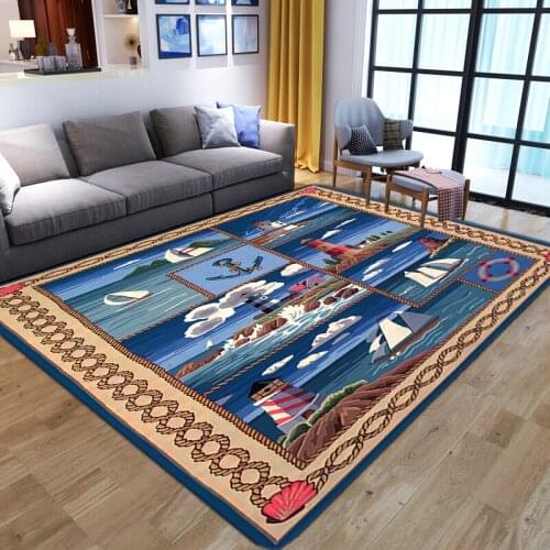 3D ship/lighthouse printed Carpets Hallway Door Mat Bedroom Living Room Kids Room Kitchen rugs Non-slip Hotel Corridor floor Mat