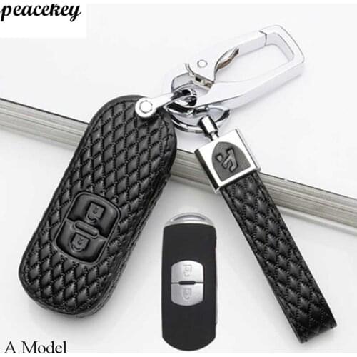 Leather Car Remote Key Case Cover For Mazda 2 3 6 Axela Atenza CX-5 CX5 CX-7 CX-9 2014 2015 2016 2017 Smart 2/3 Buttons