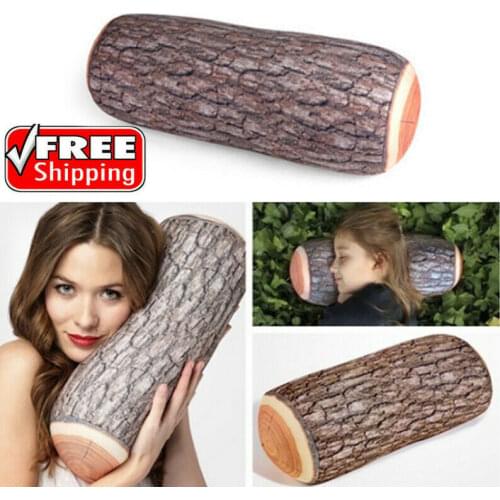 Creative Wood Log Shape Soft Car Seat Head Rest Body Neck Support Cushion Home Bed Back Cushion Soft Neck Throw Pillows